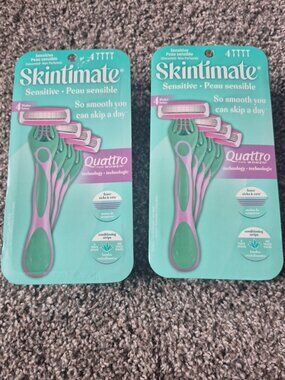 2 Packs Skintimate Razors Sensitive Skin Unscented Aloe Disposable Shaving